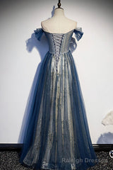 Tulle long off shoulder Evening Dresses
