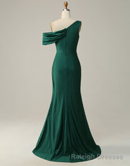 Dark Green Off The Shoulder Long Glitter Prom Dress With Split