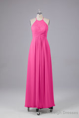 Elegant Halter Keyhole Chiffon Bridesmaid Dresses