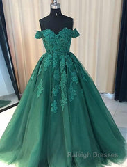 Off Shoulder Lace A Line Long Custom Evening Prom Dresses