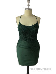 Spaghetti Straps Open Back Short Homecoming Dresses