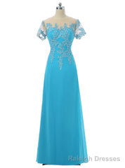 A-line Short Sleeves Chiffon Lace Mother Of The Bride Dresses