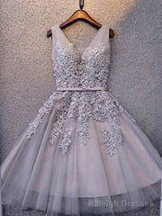 A-line Straps Ruffles Short/Mini Tulle Dress