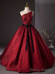 Burgundy Strapless Embroidery Quinceanera Dress