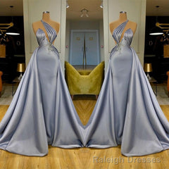 Chic Halter Beadings Long Evening Dress With Detachable Skirt