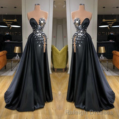 Chic Sweetheart Crystal Long Prom Dress With Split Online