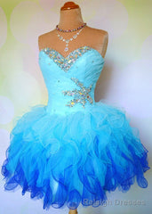 Blue Homecoming Dress, Lace Homecoming Gown Tulle Homecoming Gowns Ball Gown Party Dress, Short Prom Dresses, Lace Formal Dress, For Teens