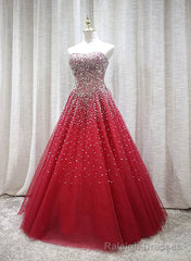 Red Sparkle Prom Dress , Handmade Charming Formal Gown, Prom Dress