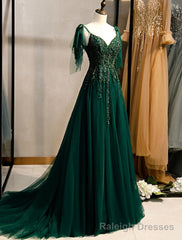 A-Line Party Dress Elegant Engagement Formal Evening Birthday Dress Spaghetti Strap Sleeveless Sweep