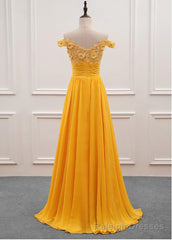 Yellow Off Shoulder Long Party Dress, Sweetheart Formal Dress