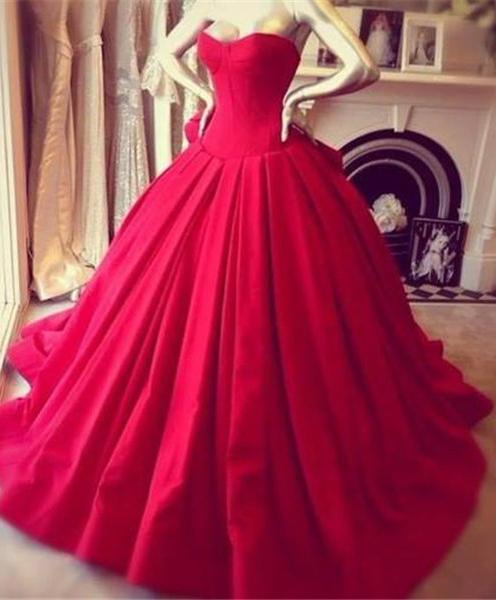 Designer Sweetheart Red Ball Dresses