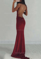 Jersey Prom Dress Sheath Column V Neck Sweep Train With Pleated