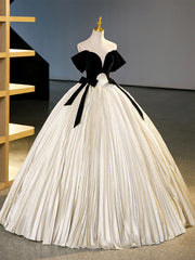 Black Velvet Long Prom Dress, Champagne A-Line Formal Dress Evening Dress