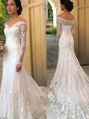 Tromba/sirenetta Off-the-Shoulder Court Train Lace Wedding Wedding Wedding with Appliques Lace